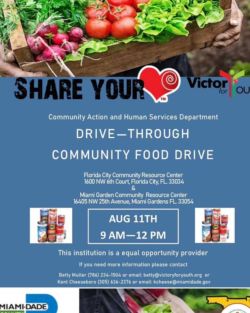 Mark your calendar….. spread the word. ❤️
Thank you Miami-Dade County Community Action and Human Service Department and Farm Share. ❤️